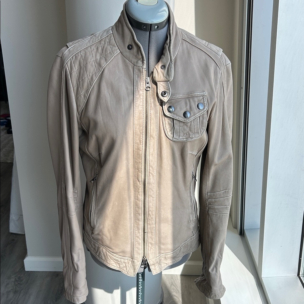 Danier Taupe Leather Jacket for Women